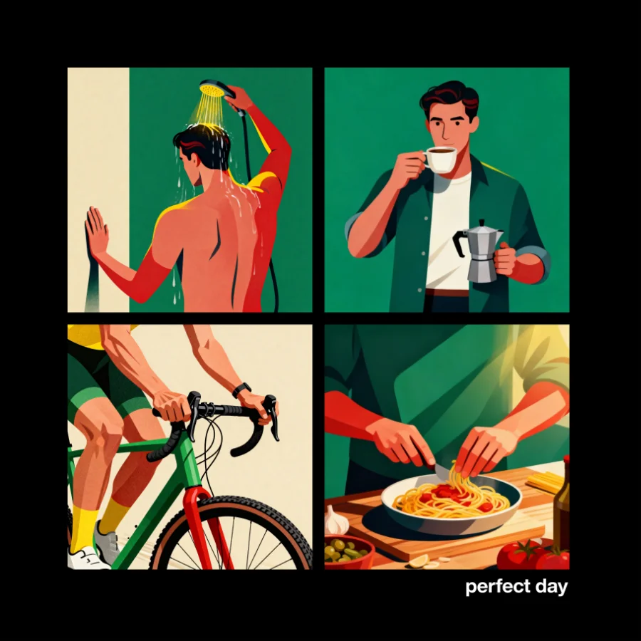 poster perfect day cycling